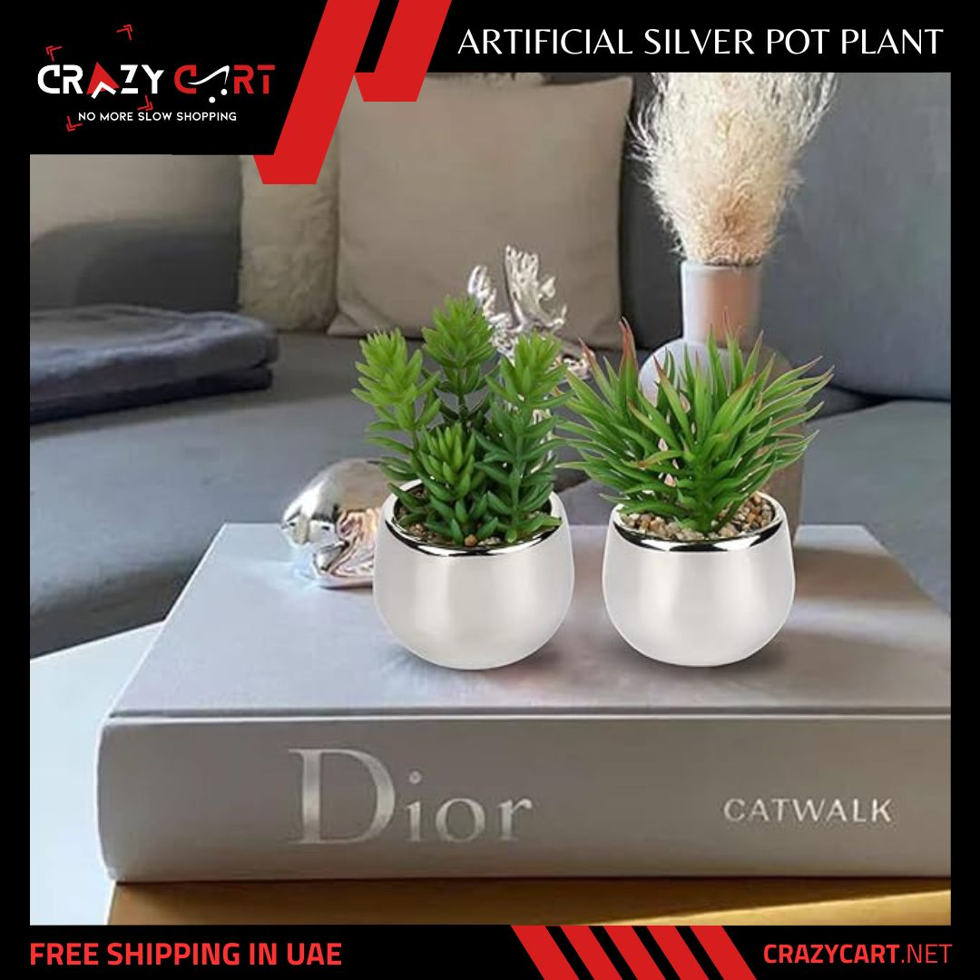 Artificial Silver Pot Plant