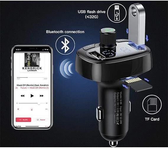 T-Typed Bluetooth MP3 Car Charger