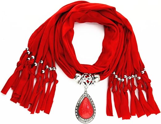 Women Scarf with Necklace Jewellery