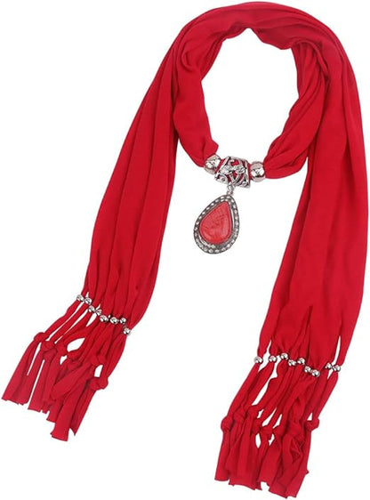 Women Scarf with Necklace Jewellery