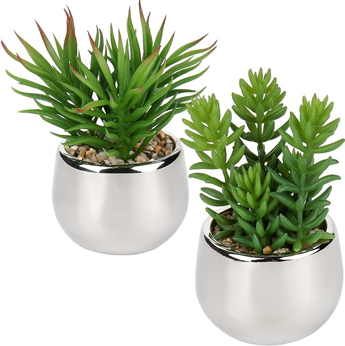 Artificial Silver Pot Plant